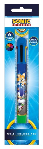 Viacfarebné pero Sonic The Hedgehog Ring Spin pre chlapca