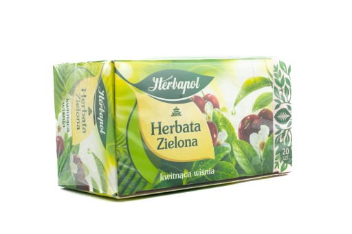 Zelený čaj vo vrecúškach Herbapol s čerešňou 20 ks