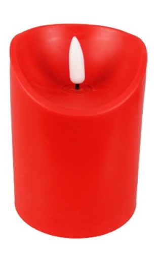 LED sviečka na batérie s hladkým plameňom ČERVENÁ 12,5x7,5cm | GAO-101B