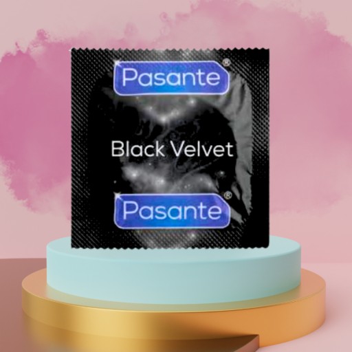 Pasante Black Velvet kondómy Black latex 1 kus Väčšia veľkosť
