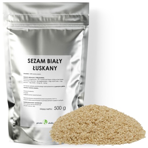 BIELE SEZAMOVÉ semienka, lúpané, najvyššej kvality, 500g