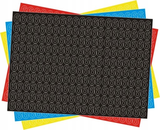 Sada samolepiacich čísel 6, šesť, 1,5 cm, 210 ks