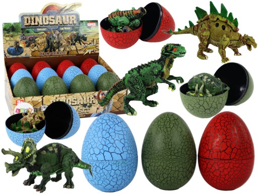 Figúrka dinosaura vajíčko 3 farby 9cm