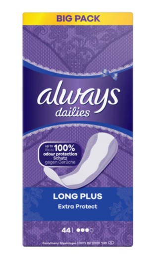 Vložky do nohavičiek Always Dailies Extra Protect Long Plus, 44 kusov