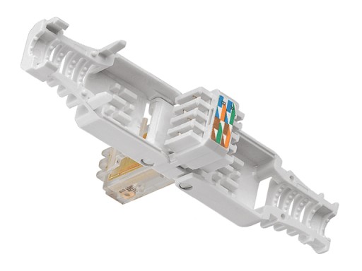 RJ45/8P8C UTP kat.5E zástrčka, krútená dvojlinka, drôt/lanko AWG23-26, bez náradia