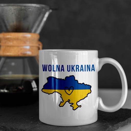 BIELY hrnček FREE UKRAINE NO TO WAR PUTIN STOP