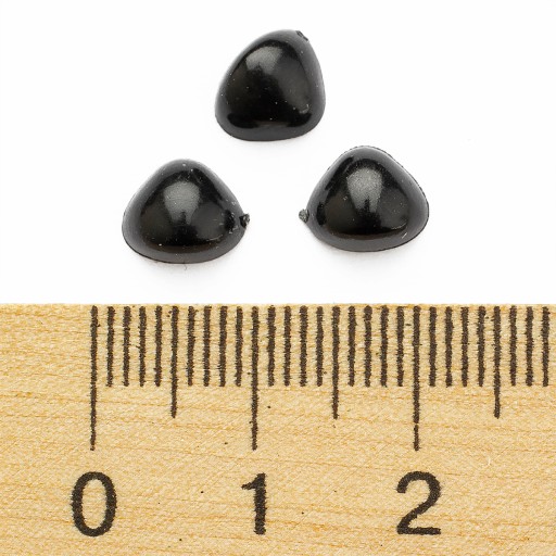 Bezpečné nosy na hračky Plastové Farba: Čierna 7x8x3mm 100ks/bal