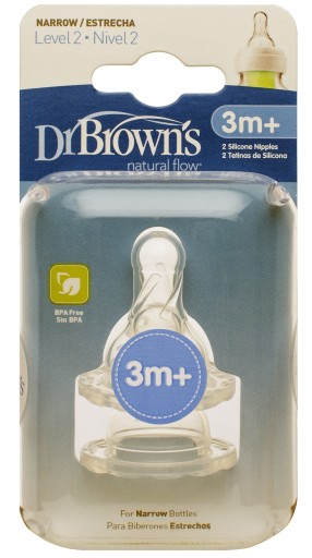 Úzky štandardný cumlík Dr Browns Brown's LEVEL 2