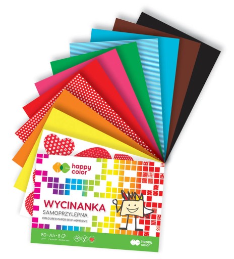 FAREBNÝ SAMOLEPIACI VÝREZNÝ BLOK - A5/8K 80g