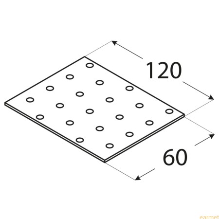 Perforovaný plech Plochý konektor 120x60