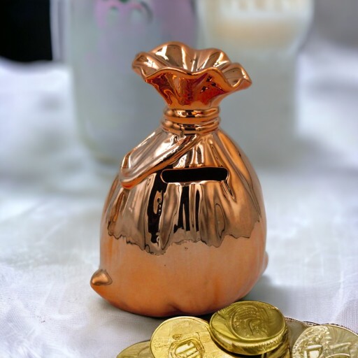 Prasiatko DOLLAR POUCH, keramické, zrkadlové, otváracie