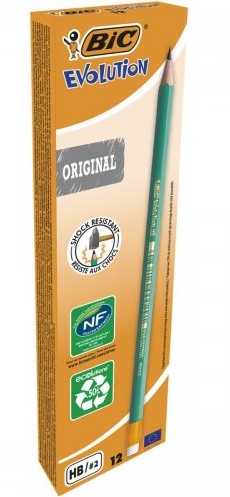 Ceruzka BIC EVOLUTION HB/2 s nerozbitnou gumou HB