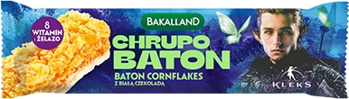 Bakalland Chrupo Cornflakes s bielou čokoládou raňajková tyčinka 25g KLEKS