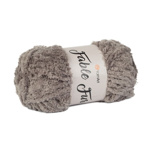 100g Fable Fur sivohnedá kožušinová priadza 969