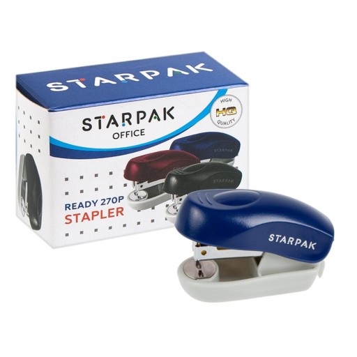 ŠKOLSKÁ ZOŠÍVAČKA malá STARPAK tmavomodrá mini ZOŠÍVAČKA na PAPIER 8 listov