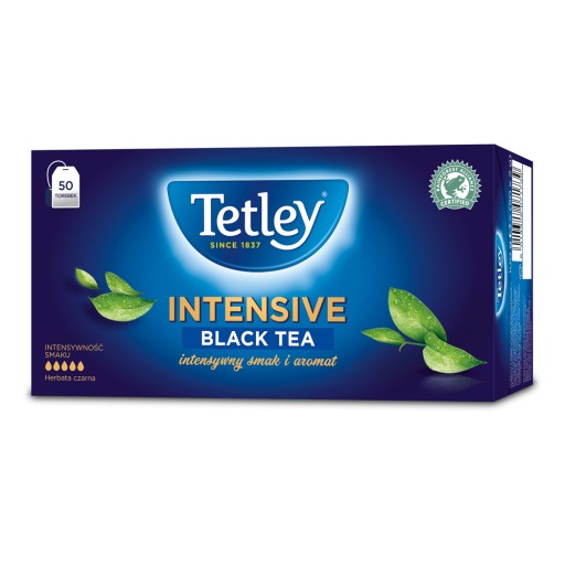 TETLEY INTENSIVE BLACK TEA čierny čaj 50 VRECOV