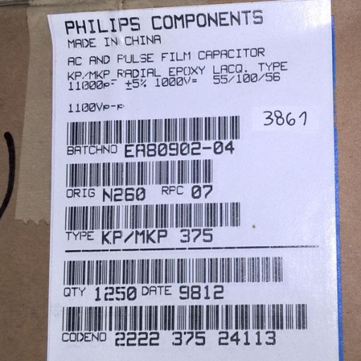 Kondenzátor Philips 11nF 1000V R15 5% MKP375 x5
