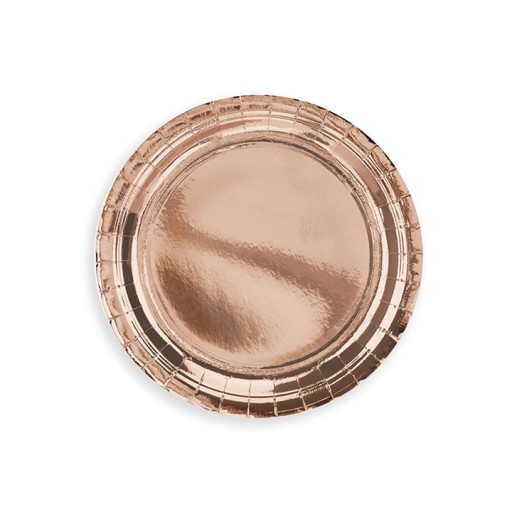 Rosegold narodeninové papierové taniere, malé, 18 cm