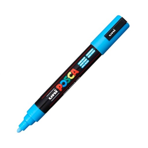 Popisovač Uni Posca PC-5M s farbou - SVETLOMODRÝ