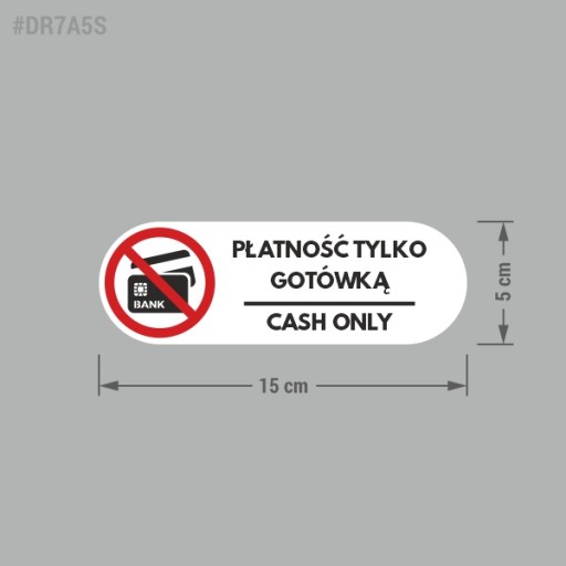 Nálepka - Platba iba v hotovosti, iba v hotovosti 5x15