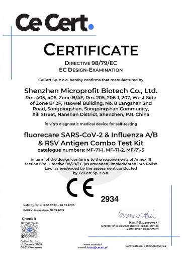 TEST COVID19, AB FLU, RSV FLUORECARE COMBO 4 IN 1 dátum exspirácie 10/2025