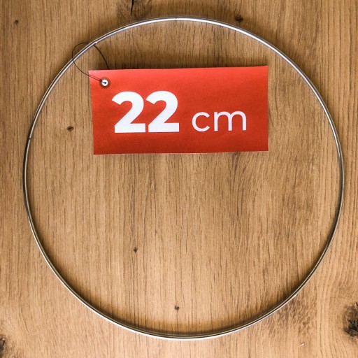 Kovový krúžok na lapač snov, STRIEBORNÝ, 22 cm