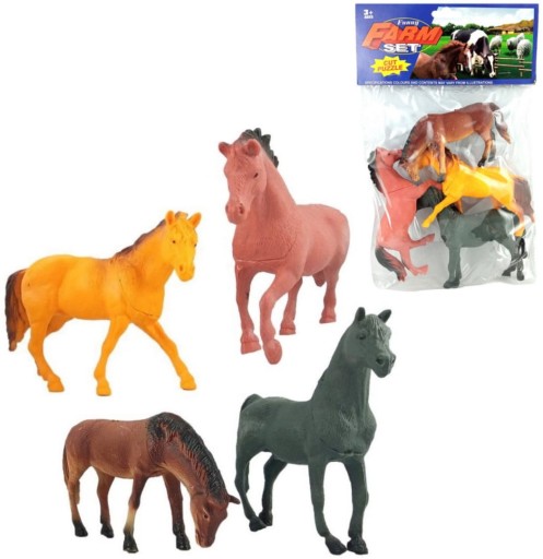VEĽKÉ KONÍKY FARMÁRSKE GUMOVÉ KONÍKY 4 KS