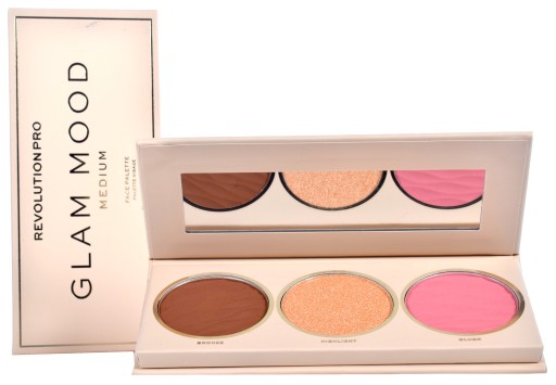 REVOLUTION MAKEUP PALETTE GLAM MOOD HIGHLIGHTER BRONZER RUŽOVÁ