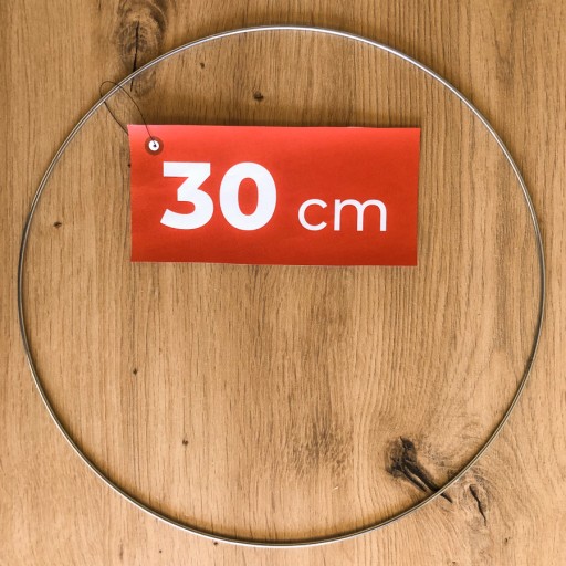 Kovový krúžok na lapač snov, STRIEBORNÝ, 30 cm