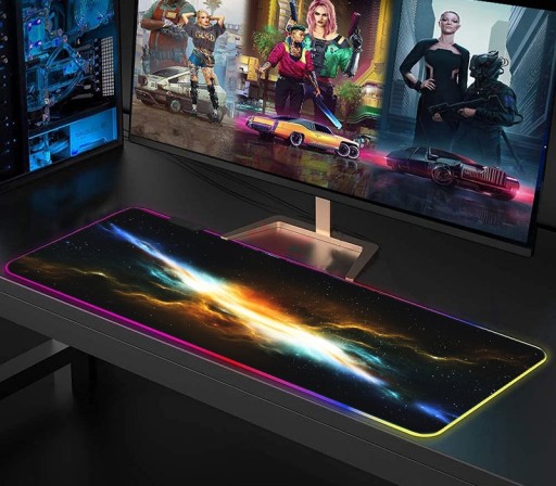 XXL podložka pod myš s LED podsvietením 80x30 cm