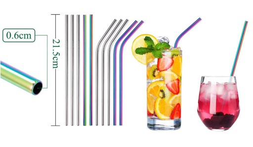 10x KOVOVÉ SLAMKY RAINBOW ECO OPÄTOVNE POUŽITEĽNÉ