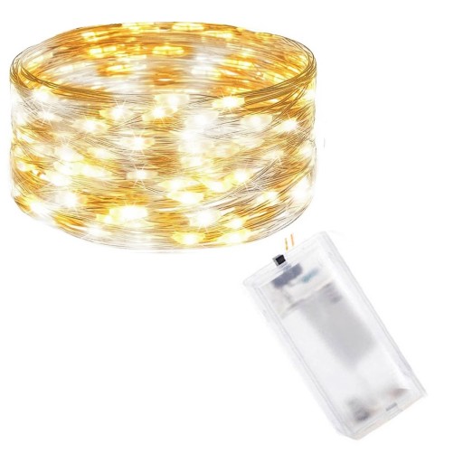 DRÔTOVÉ LAMPY 20LED TEPLÉ STUDENÉ BIELE MIRKO AKU STRUNOVÉ SVET.