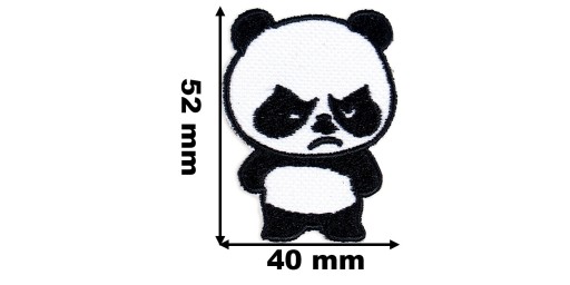 Nažehľovacia nášivka Panda rozrušená a nahnevaná