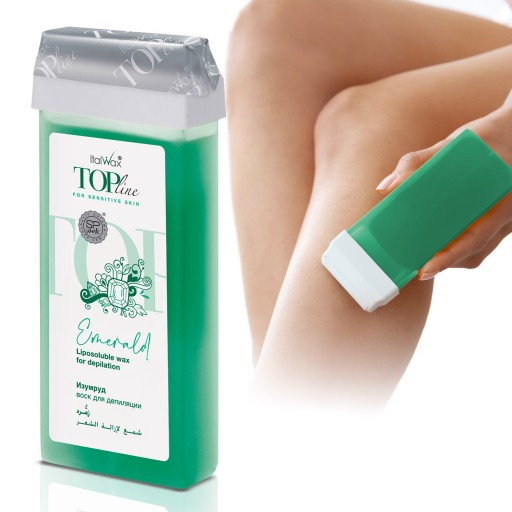 ItalWax Depilačný voskový valček TOP LINE EMERALD 100ml PREMIUM