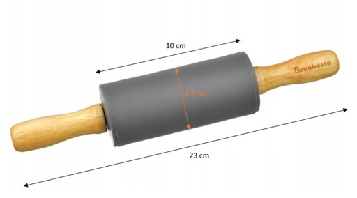 Silikónový valček - malý, sivý, 23 cm