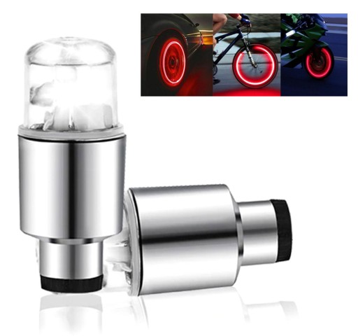 ČIAPKY CYKLISTICKÝCH VENTILOV, ŽIARIACE LED, FAREBNÝ RGB BICYKEL AG190C