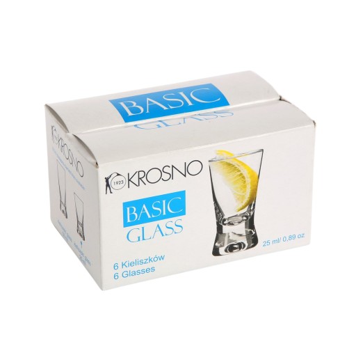 Sada malých pohárov na vodku, Krosno Shot, 25 ml, 6 kusov