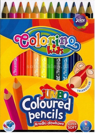 COLORINO TROJUHOLNÍKOVÉ JUMBO HRUBÉ ceruzky 12 Sviežich farieb
