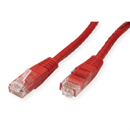 Sieťový kábel LAN UTP Cat.6, zástrčka RJ45, červený, 1 m