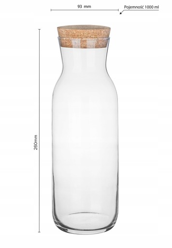 KARAFA S KORKOM voda, džúsy, víno - kapacita 1 LITER