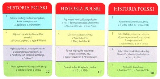 Ceny vzdelávacej hry KVÍZ HISTÓRIA POĽSKA MINI