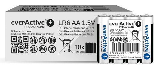 LR6 AA alkalické batérie everActive PRO - 4 ks.