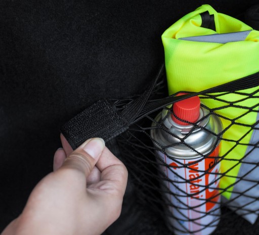TAŠKA SIEŤKA NA KUFOR AUTA S VELKÝM VRECKOM NA VELCRO 80x25cm