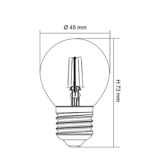 Tradičná priehľadná žiarovka P45 230V E27 15W