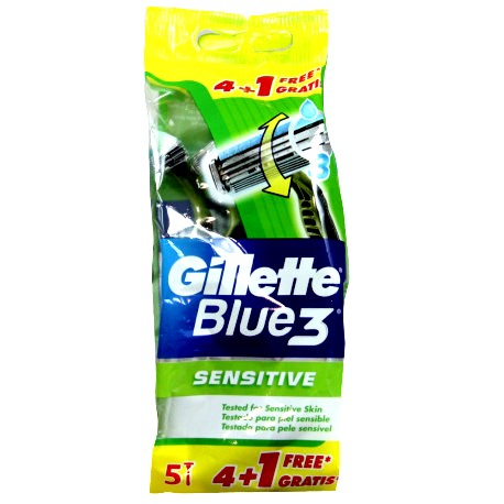 Gillette Blue3 Sensitive jednorázové holiace strojčeky 5 ks