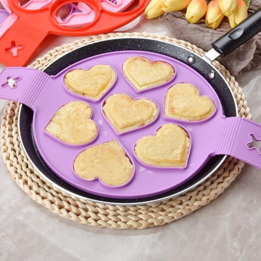 Silikónová podložka forma na panvicu, srdiečka na praženicu, palacinky, ružové