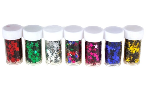 SEQUINS HOLOGRAPHIC STARS CONFEETTI 12 KS MIX
