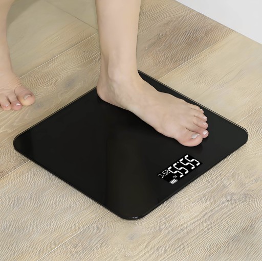 KÚPEĽŇOVÁ VÁHA ELEKTRONICKÁ SKLENENÁ LED SLIM PRECIZNÁ 180 KG + BATÉRIE