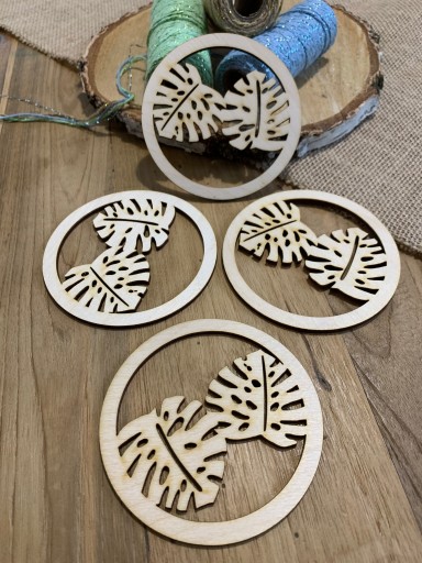 Mini makramé obruče monstera lapač snov 4 ks