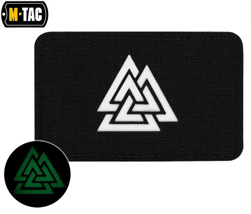 Vodorovná nášivka Valknut M-Tac Laserom vyrezaný znak Suchý zips čierny/svietivý